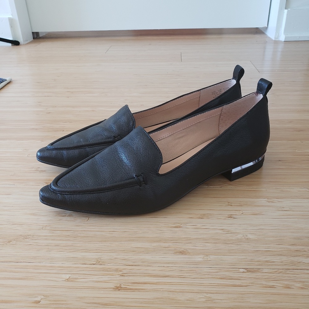 Franco Sarto Black/Silver Susie Leather Loafers